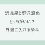 渋温泉と野沢温泉はどっちがいい？外湯に入れる条件が違う