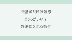 渋温泉と野沢温泉はどっちがいい？外湯に入れる条件が違う